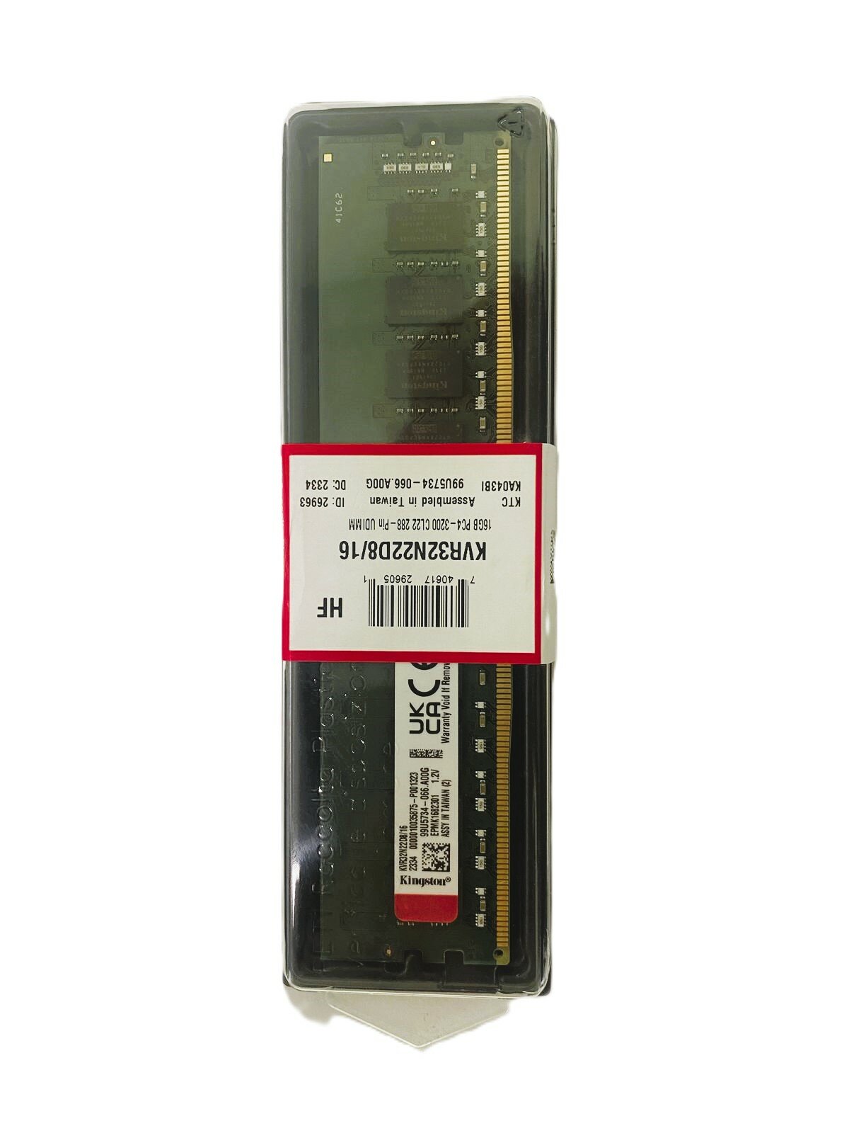 Оперативная память Kingston ValueRAM CL22 KVR32N22D8/16, 16Gb, DDR4, 3200 МГц