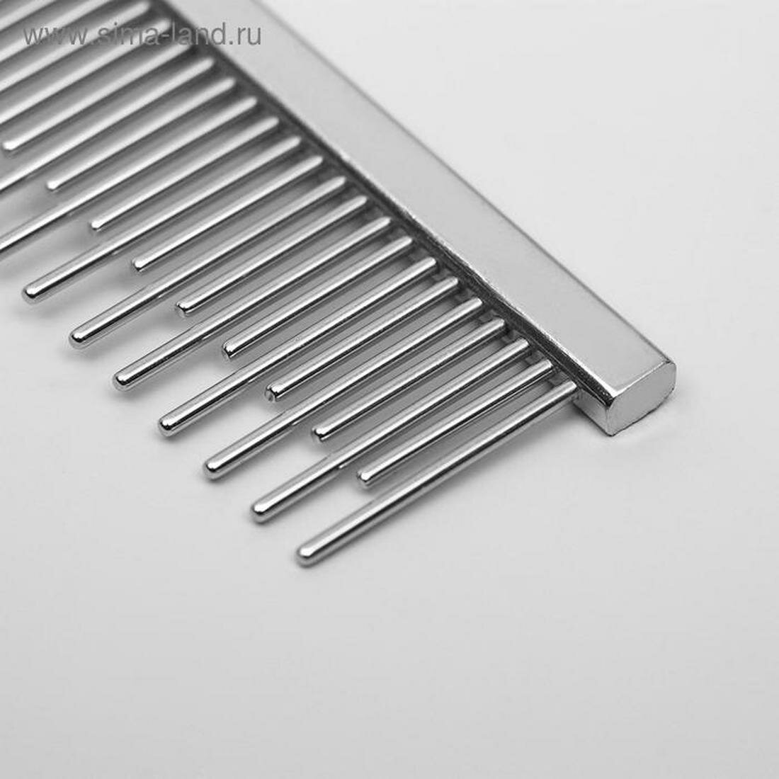 Изображение Расчёска-разнозуб Пижон Wood с деревянной ручкой, 20 х 3 см, металл