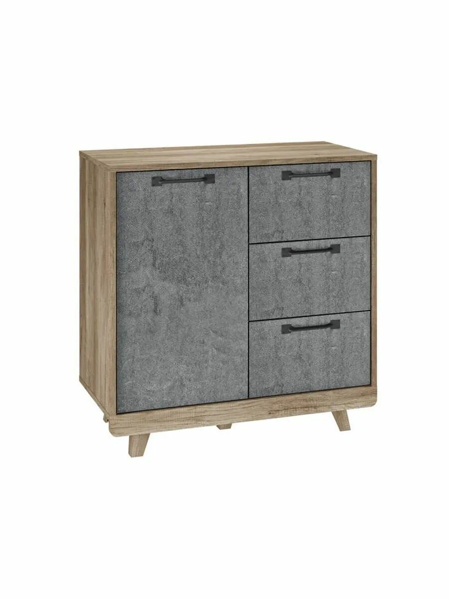 Комод для одежды и хранения вещей Мегаполис с полками с ящиками 81.8х40.4х82.8 см Дуб Каньон / Серый бетон