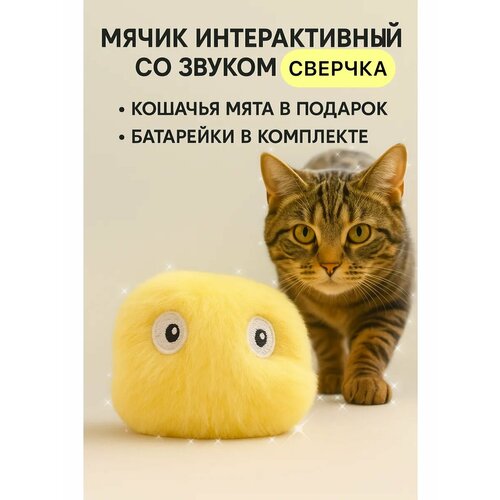 Игрушка для кошек-мячик интерактивный с мятой