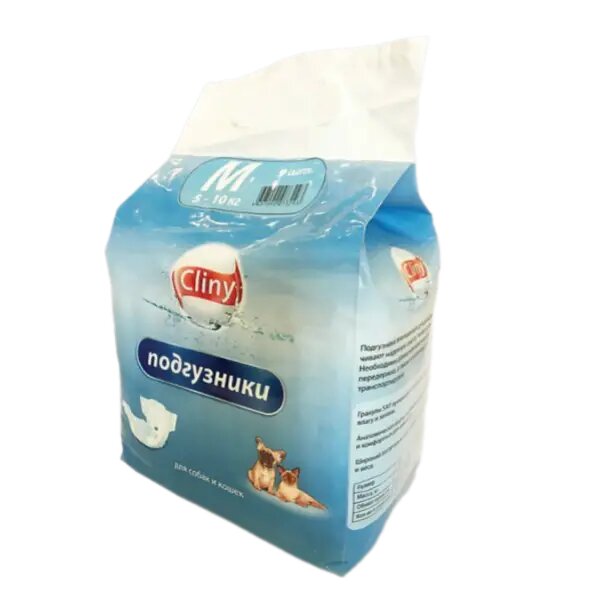 Cliny Подгузники для собак и кошек м (5-10кг) 9 шт.