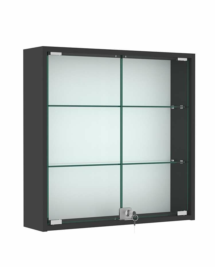 Витрина настенная №1-1А с прозрачными полками Черный. Производитель товара - компания ТОБ.