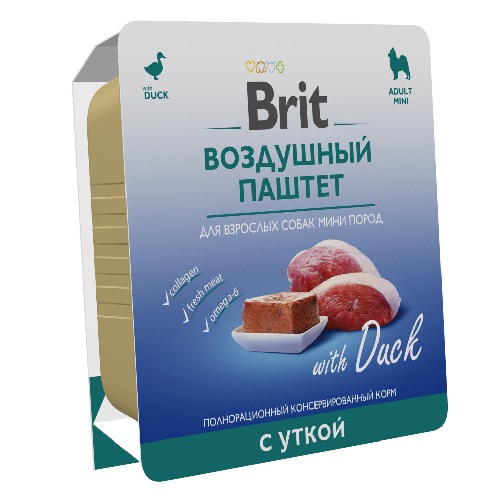 Корм для собак BRIT Воздушный паштет для мелких пород, утка ламист. 100г