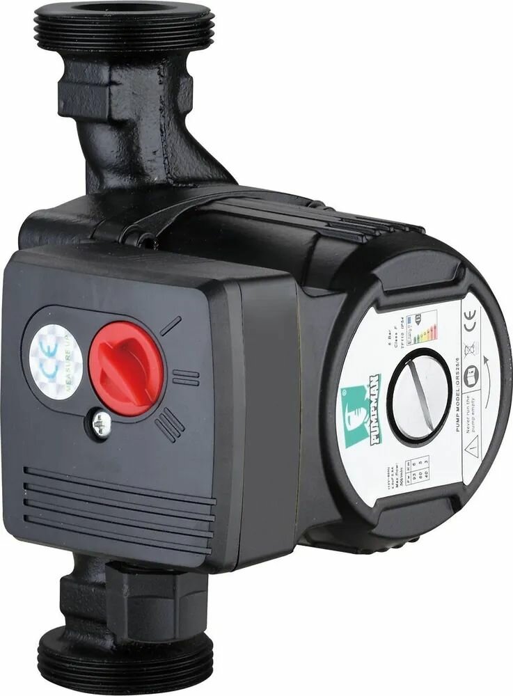Циркуляционный насос GRS25/6 PUMPMAN (Pmax-100Вт Hmax-6м Qmax-55л/мин 180мм с гайками и кабелем)
