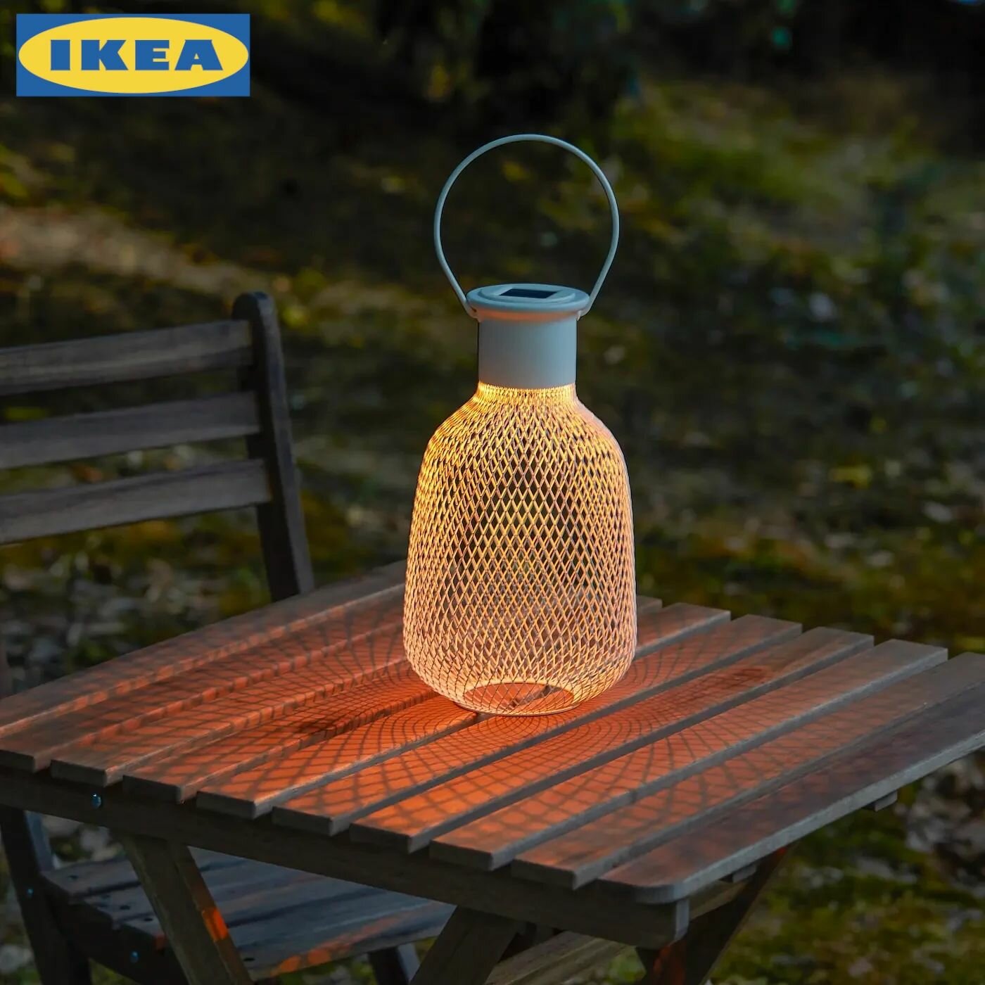 SOLVINDEN IKEA Светодиодный фонарь на солнечной батарее уличный/сетчатый белый 29 см