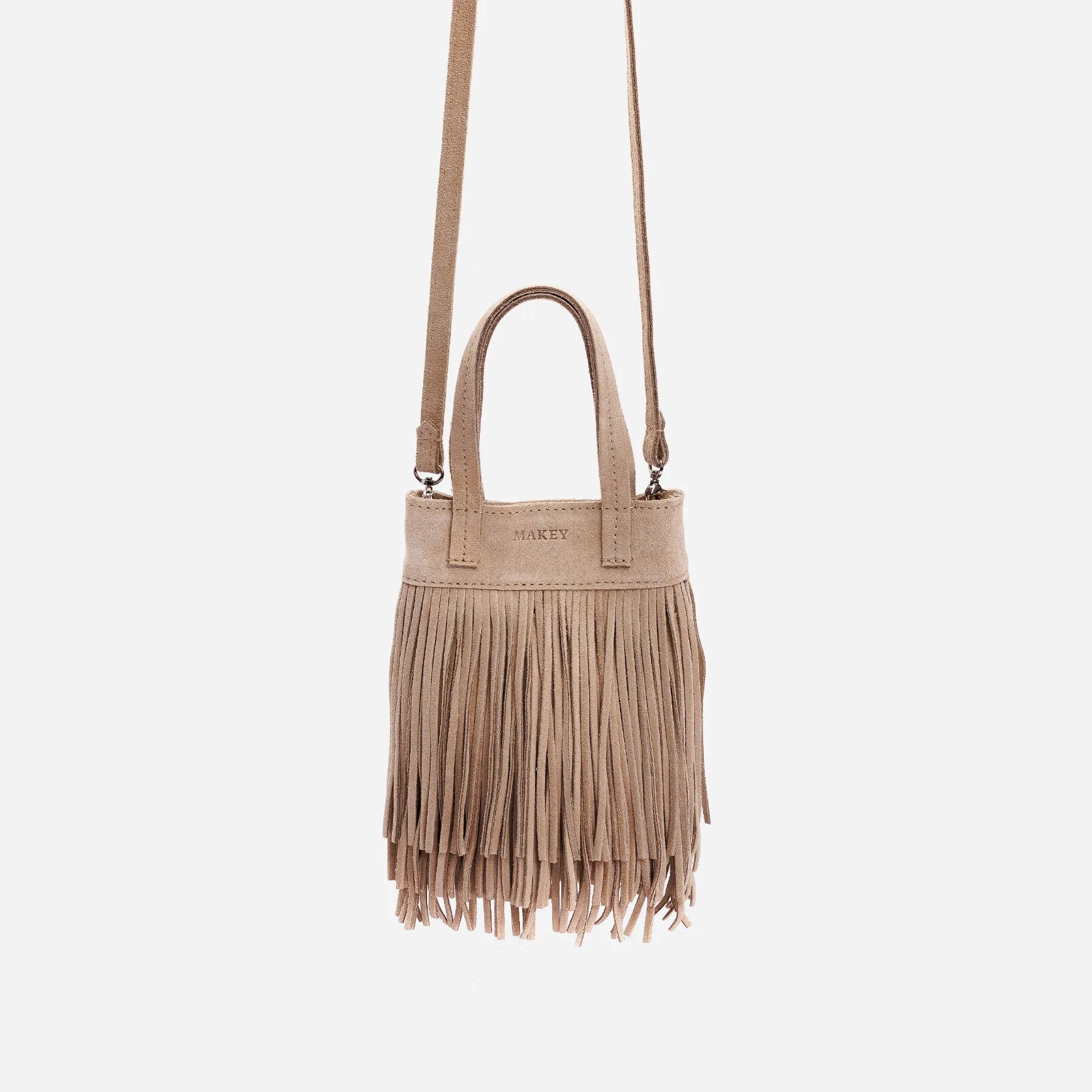 Сумка кросс-боди МАКЕЙ Boho Carry, фактура бархатистая, мокко