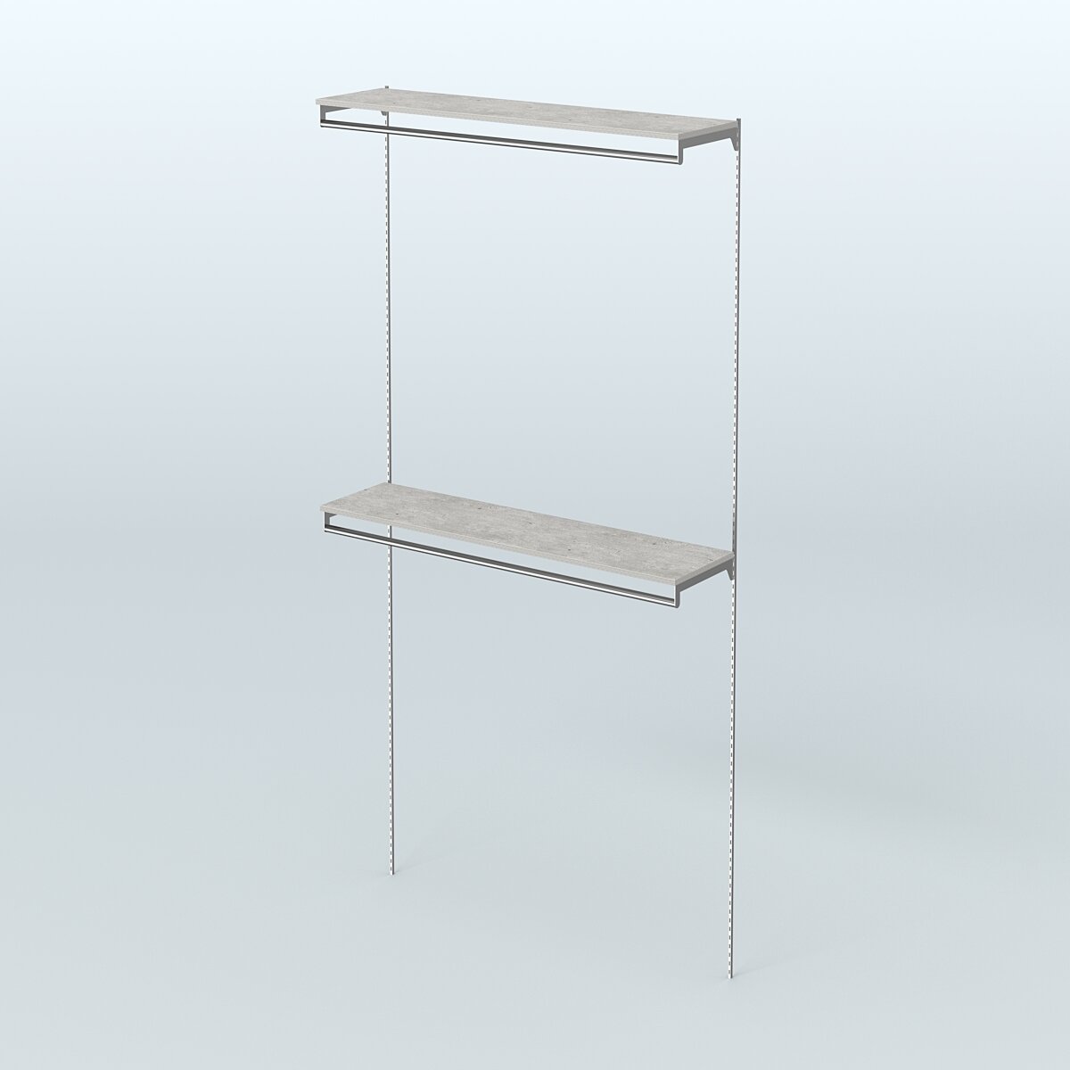 Модульная система Neo Fix №10 с двумя сборными поручнями и полками ДСП 16 мм (1200 мм) Метрополитан Грей