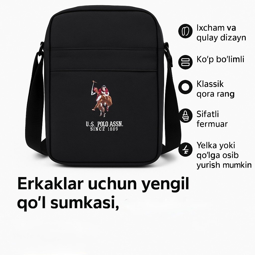 Сумка-рюкзак U.S. POLO ASSN., 4 шт, фактура матовая, синий