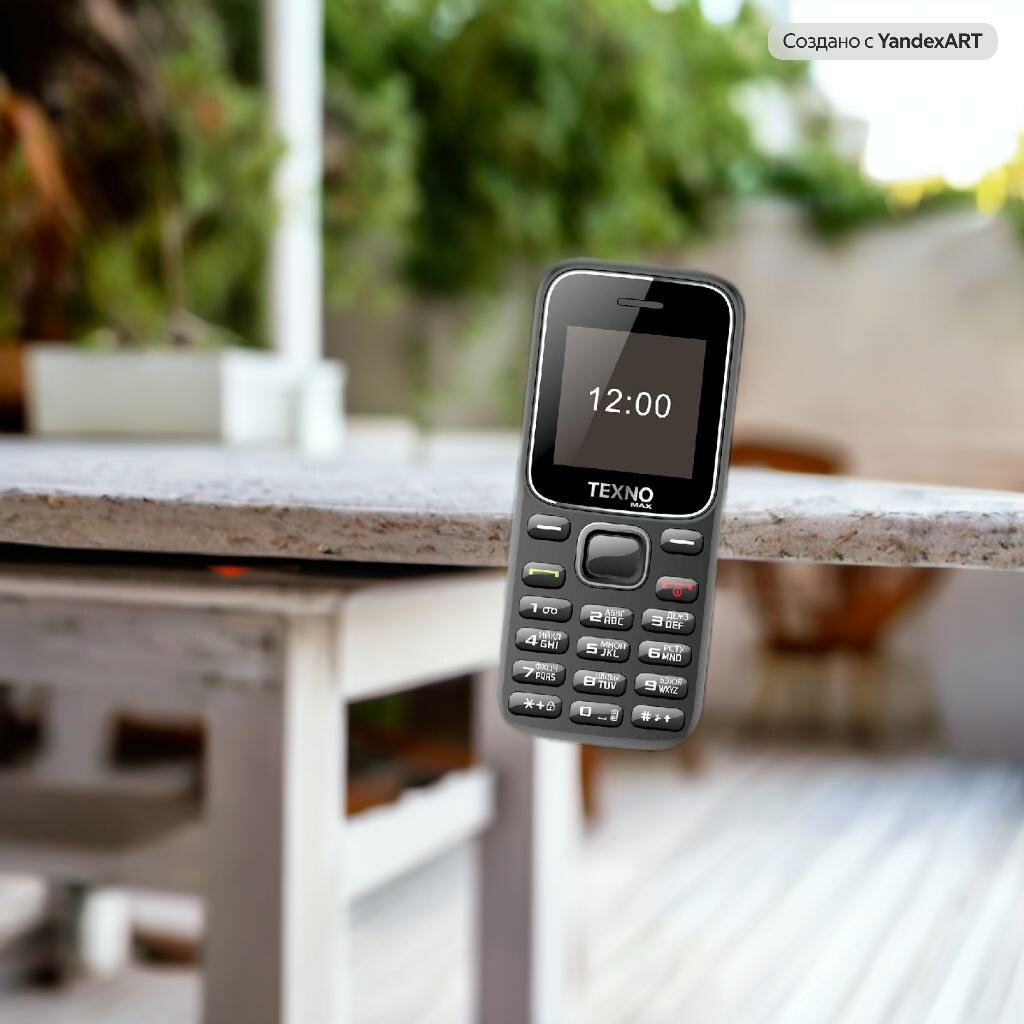 Texno Max A1 Mini — кнопочный мобильный телефон, 500 мАч, 3G, черный