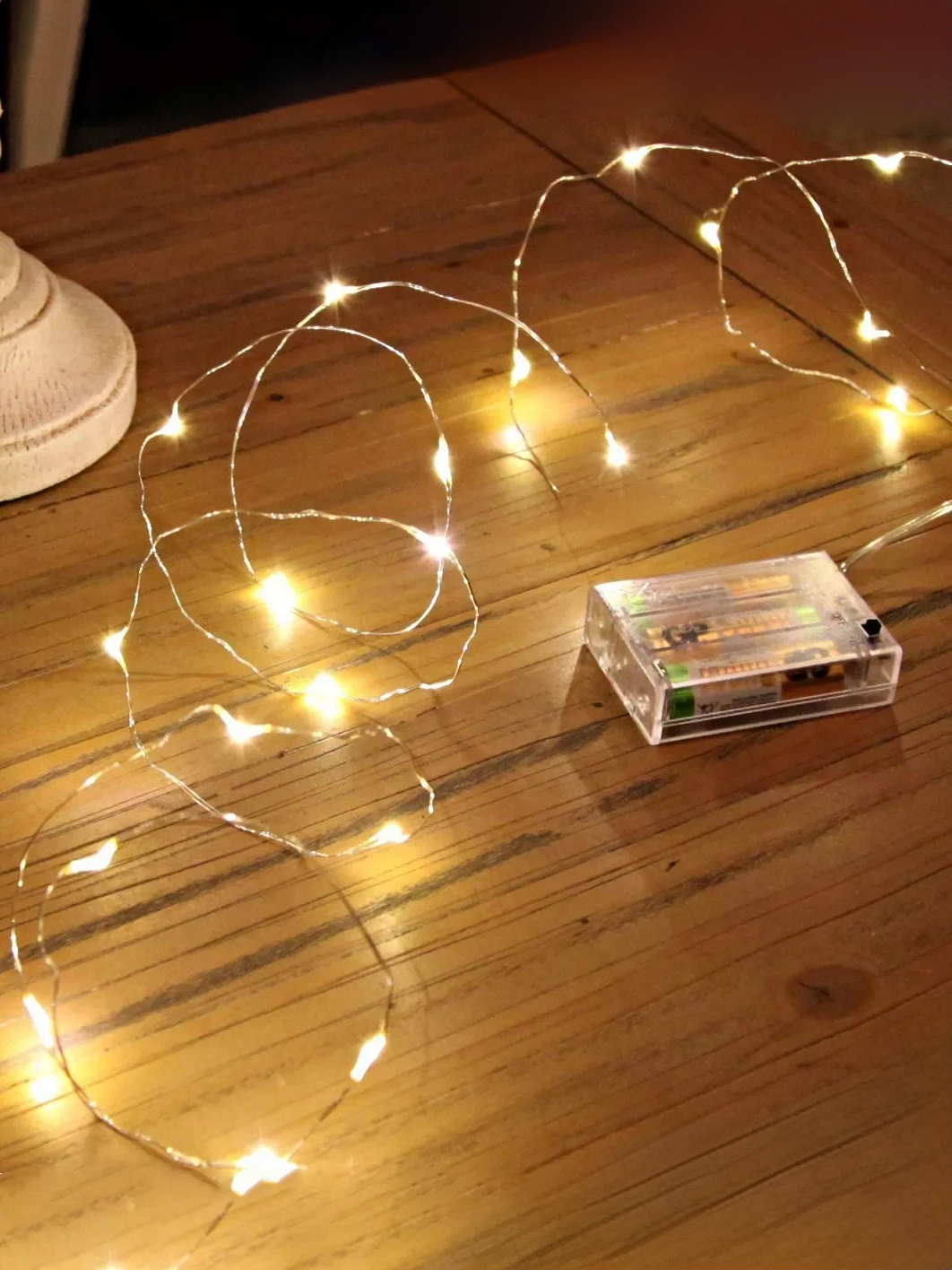 Гирлянда светодиодная гирлянда на батарейках новогодняя гирлянда нить Роса 10 м теплый белый прозрачный провод от батареек