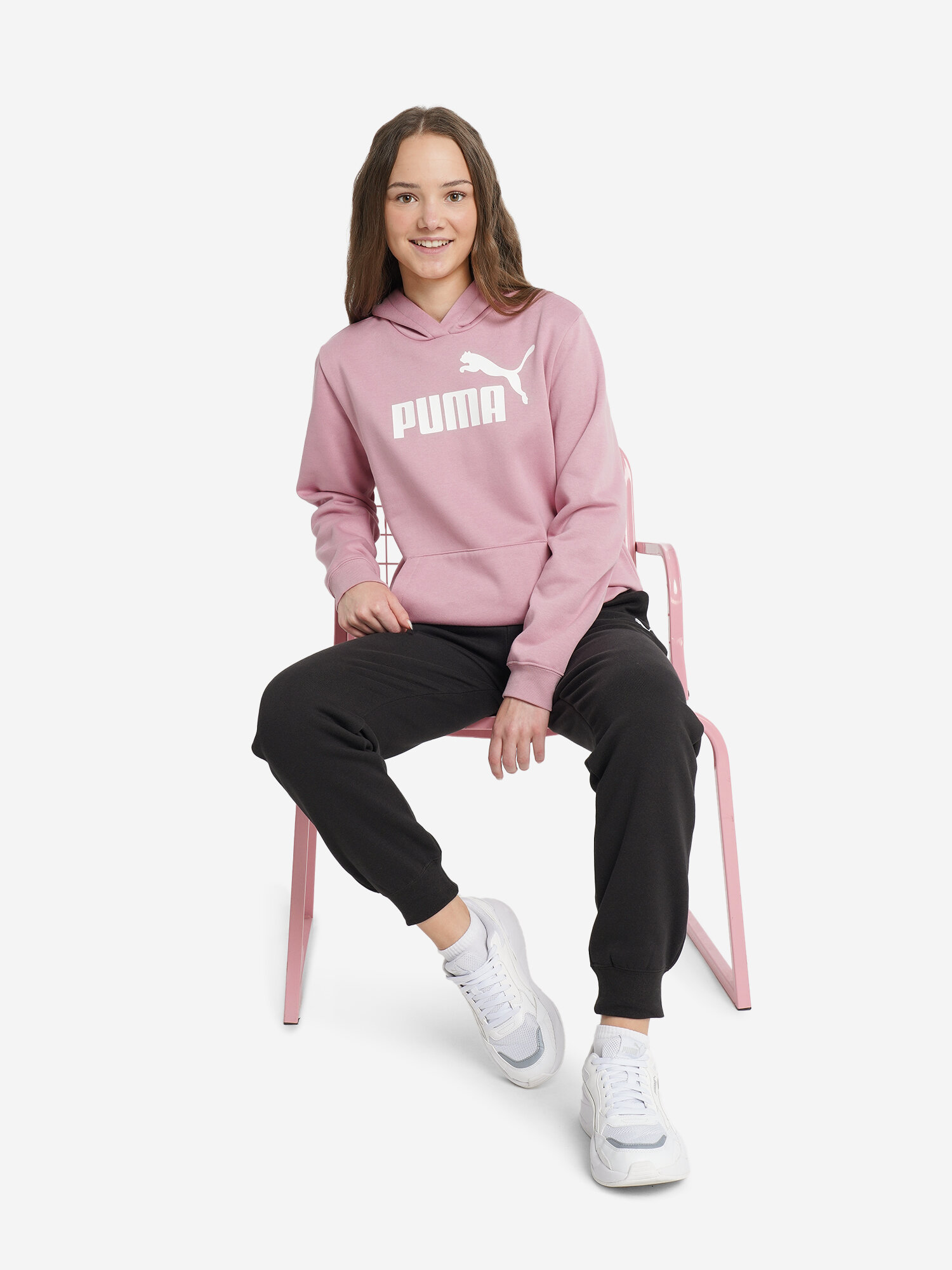 Худи PUMA, размер 164, розовый — фото 1