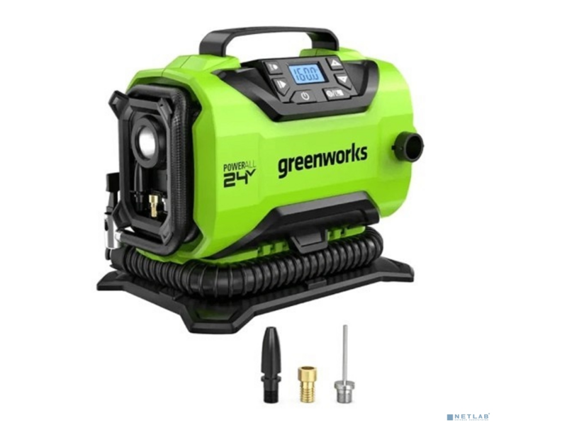 Greenworks ACG301 компрессор автомобильный аккумуляторный 24V / 12V (от сети автомобиля) без акб и зу [3400807]