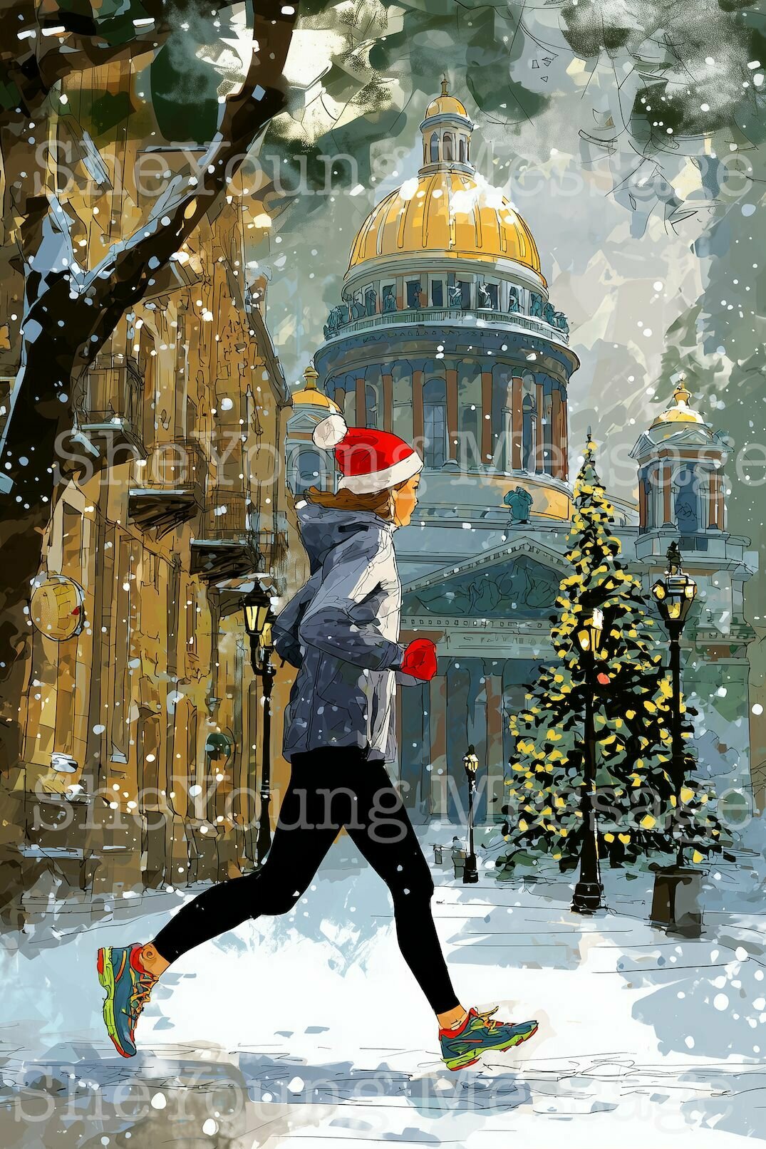 Набор открыток "Зимний Петербург. Спорт и тишина" 10 x 15 3 шт в наборе крафт - конверт