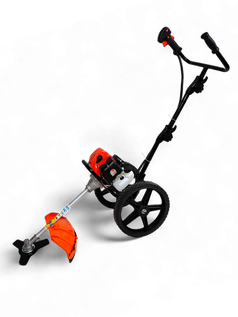 Газонокосилка колесная бензиновая PROFI БГК-520B, 2 кВт, 2-тактный двигатель, триммер на колёсах, катушка + фреза