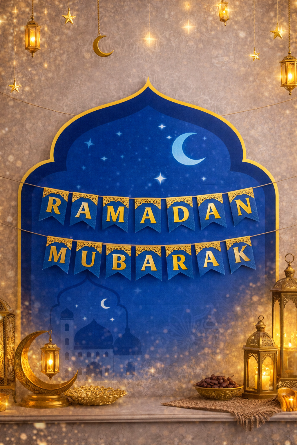 Украшение для дома Ramadan Mubarak — праздничный декоративный баннер на Рамадан
