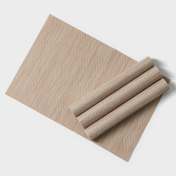 фото Доляна Набор салфеток сервировочных Доляна «Энн», 4 шт, 30×45 см, цвет бежевый