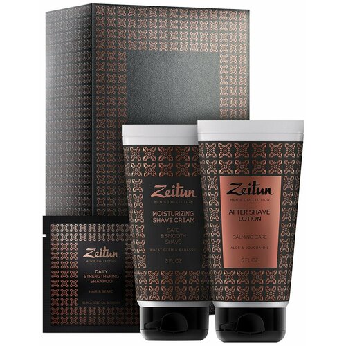 Zeitun / Подарочный набор Zeitun для мужчин Идеальная гладкость Крем для бритья Лосьон после бритья Шампунь 1 шт