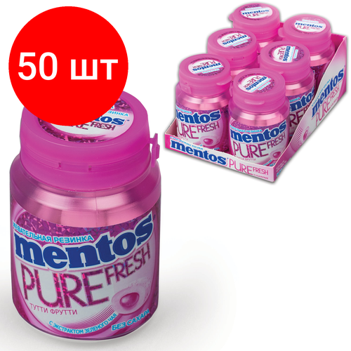 Жевательная резинка MENTOS Pure Fresh (Ментос) "Тутти-Фрутти", комплект ...