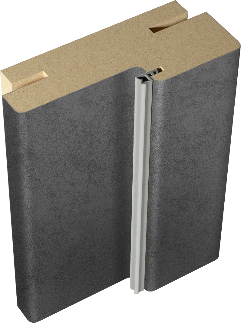 фото Дверная перекладина экошпон (TECHNO) 80х38 телескоп б/присадки Муар темно-серый, 1000