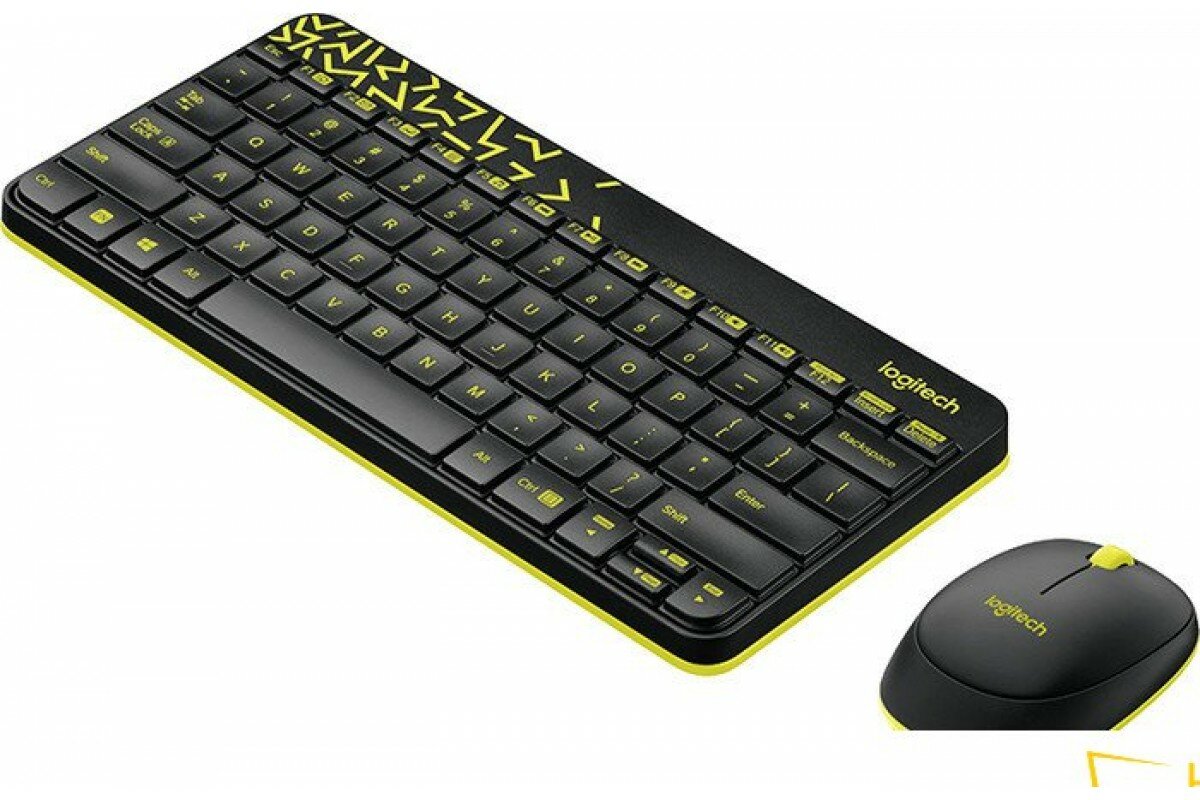 Клавиатура и мышь Logitech MK240 Nano Black-Yellow USB