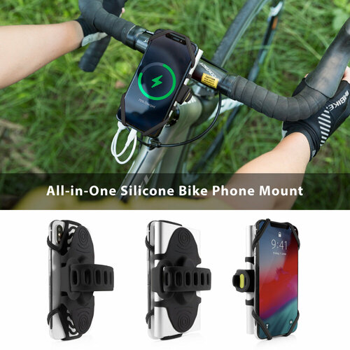 Держатель для смартфона 07-181210 силиконовый на вынос универсальный 4.0'-6.5' BIKE TIE PRO PACK черный BONE