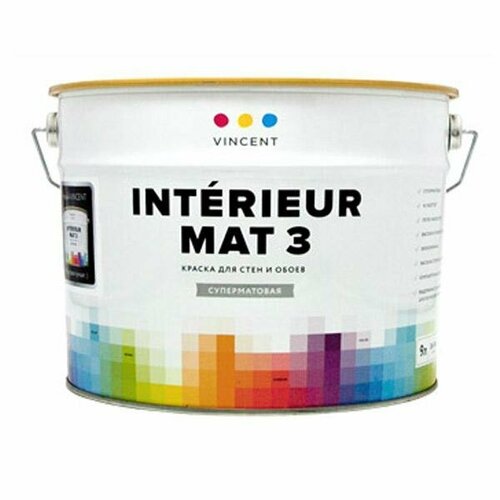 Краска Vincent I-3 (Винсент И-3) Interior Mat 3 , вес:2.25 л , цвет: белая Vincent I-3