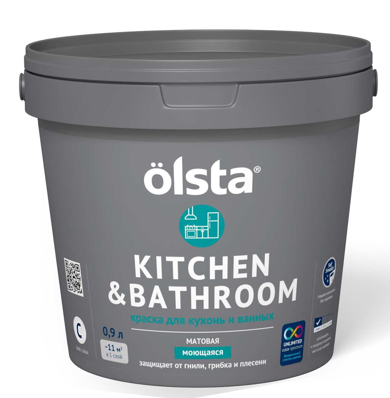 Olsta Kitchen&bathroom Краска для кухонь и ванных База C 90 л (только под колеровку)