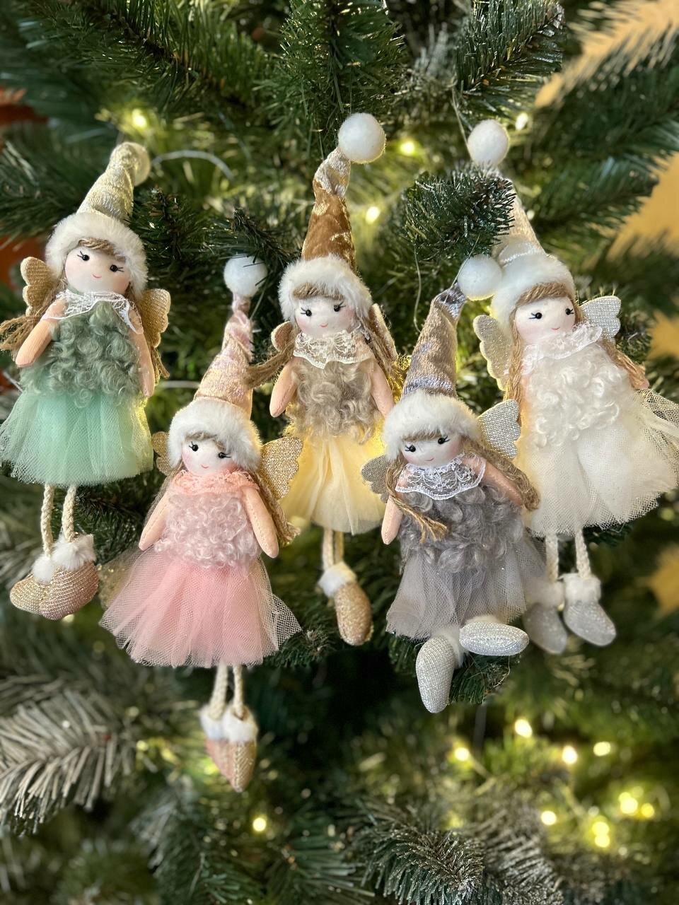 Набор Рождественских ангелов, Плюшевая кукла-ангел, Подарок на Новый Год украшение на елку, кулон, новогодние украшения, Елочная игрушка