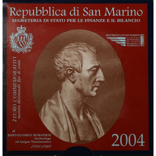Сан-Марино 2 евро 2004 Бартоломео Боргези (буклет) сан марино 2 евро 2015 объединение германии буклет