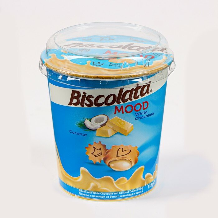 Печенье Biscolata Mood COCONUT с кокосовой начинкой, 125 г 7394851