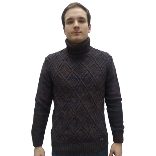 Свитер FORISS, размер 50, хаки, бордовый свитер мужской 60452 night s