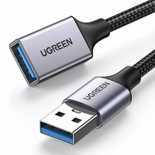 Кабель Ugreen US115 USB-A (male) - USB-A (female) (5 метров) чёрный (25285)