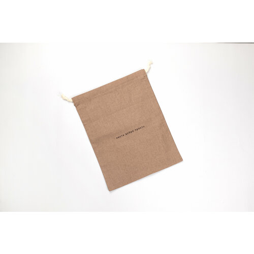 Мешочек для хранения с надписью, размер М (29 x 22 см), цвет какао