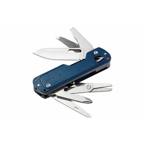 Мультитул Leatherman Free T4, 12 функций, синий мультитул leatherman free t4 peg 12 инструментов