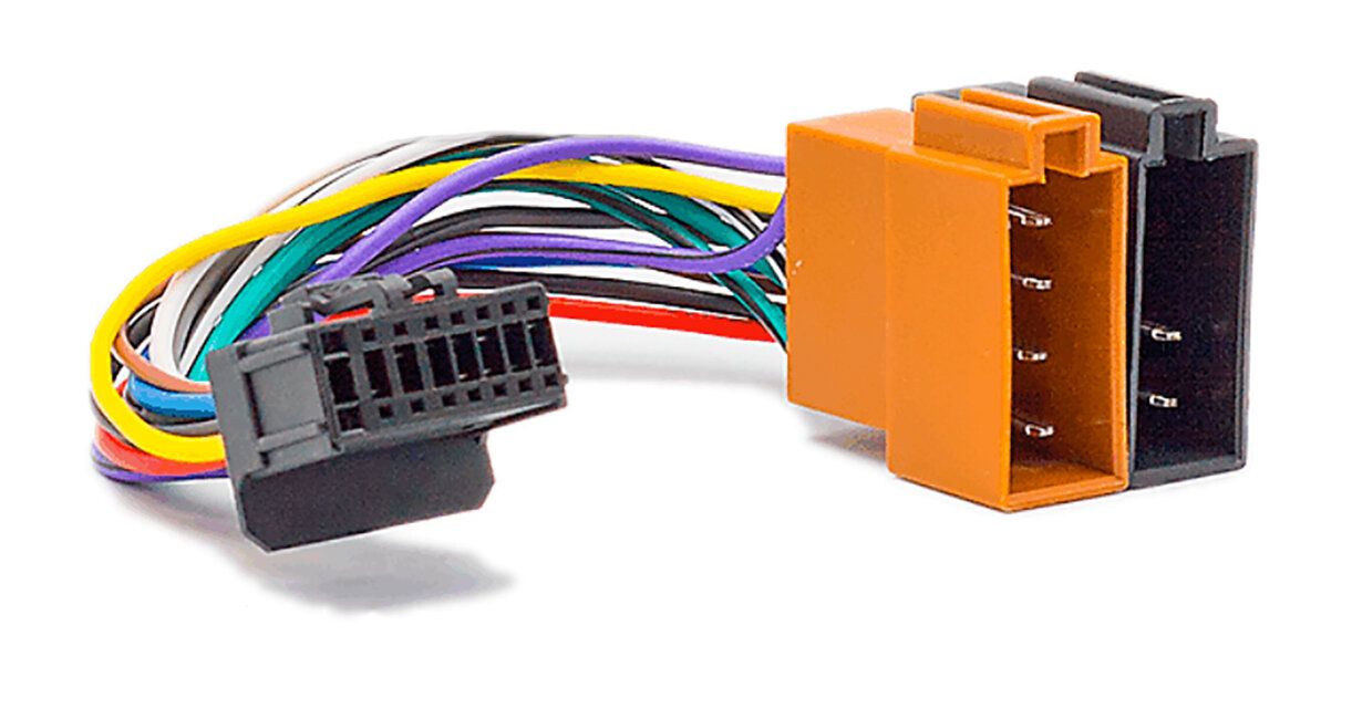 Кабель для подключения автомагнитолы Pioneer DEH P-series 16-pin 24x10 мм -> ISO(f), Питание и акустика