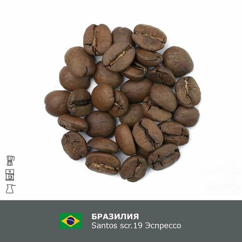 Бразилия Santos Эспрессо, в зернах, 100 гр
