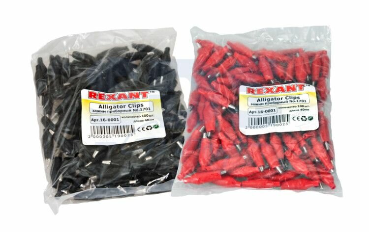 фото Зажим "крокодил" 40мм, приборный, черный