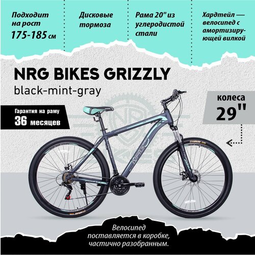 Горный Велосипед NRG Bikes GRIZZLY 29'/20' black-mint-gray , 21 скорость