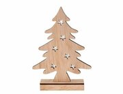 Настольная елка светящаяся звёздная, дерево, 6 тёплых белых LED-огней, 28х20х5 см, батарейки, Koopman International DH8015980-2