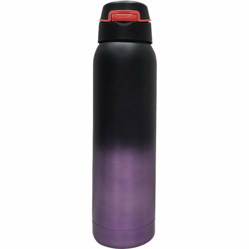 Термобутылка спортивная с трубочкой, 500 мл, металл/пластик, фиолетовый термобутылка vplab purple 500