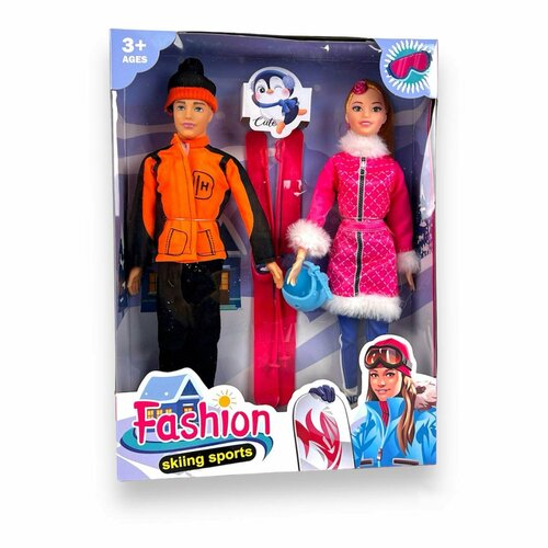 КуклыБарби и Кен на лыжах