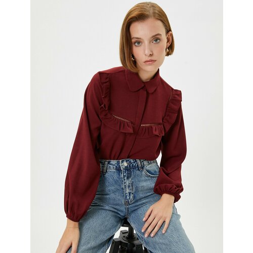 Рубашка KOTON, размер 36, бордовый шорты koton размер 36 бордовый