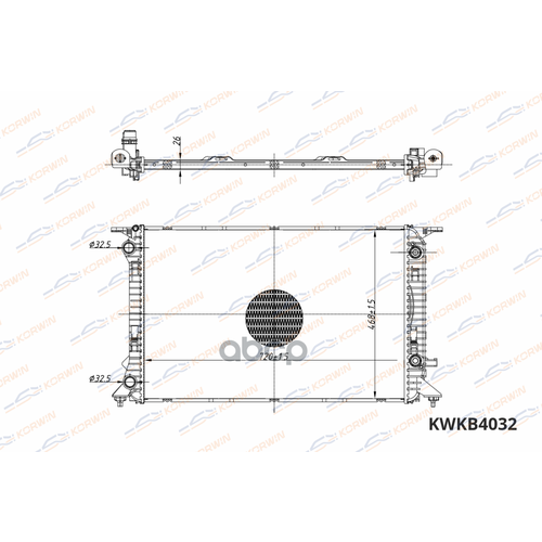 Радиатор Охлаждения Audi A4/A6/Q3 1.8-2.0Tfsi/2.0Tdi At (Гарантия 2 Года) KORWIN арт. KWKB4032