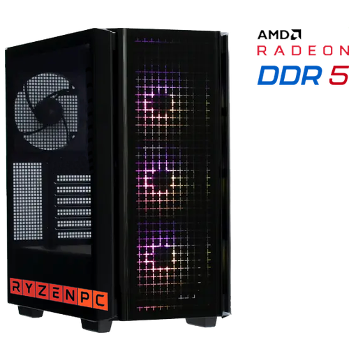 Настольный компьютер RyzenPC GAME 83512989 (AMD Ryzen 5 7500F 3.7 ГГц, AMD A620, 32 DDR5, SSD: 1000, AMD Radeon RX 7600 8 Гб, WI-FI, Без привода, 750 Вт, DeepCool CG540, ОС не установлена)