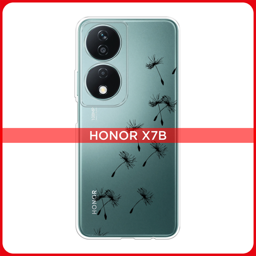 Силиконовый чехол на Honor X7B / Хонор X7B Летящие одуванчики, прозрачный