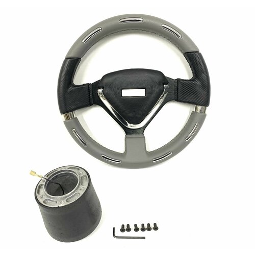 Спортивный руль 4163PVC хром с адаптером на ВАЗ 2101210221032104210521062107 3190₽