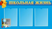 Информационный стенд "Школьная жизнь" 3 кармана (500х900мм)