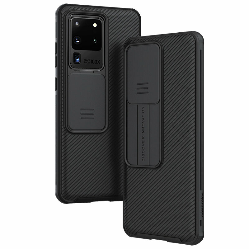 Чехол для Samsung S20 Ultra с защитой камеры Nillkin CamShield Case - Черный