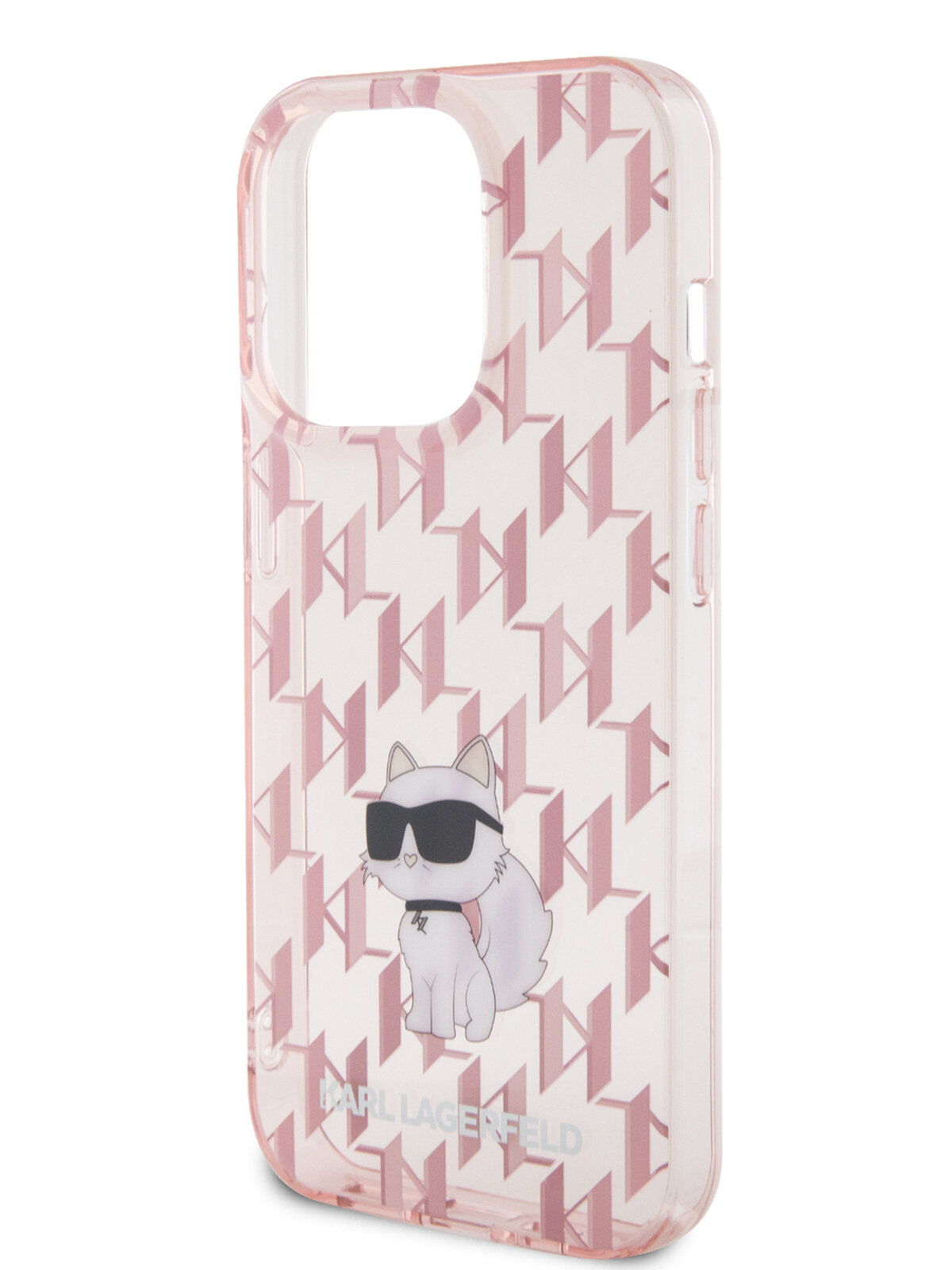 Lagerfeld для iPhone 15 Pro чехол PC/TPU Monogram NFT Choupette Hard Pink