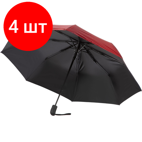 Зонт Noname, полуавтомат, 3 сложения, купол 98 см, 8 спиц, бордовый